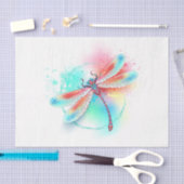 Rote Libelle im Aquarellhintergrund Seidenpapier (Handwerk)
