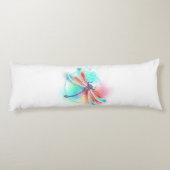 Rote Libelle im Aquarellhintergrund Seitenschläferkissen (Rückseite)