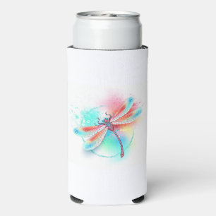 Rote Libelle im Aquarellhintergrund Selters Dosenkühler