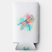 Rote Libelle im Aquarellhintergrund Selters Dosenkühler (Rückseite)