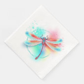 Rote Libelle im Aquarellhintergrund Serviette (Ecke)