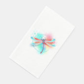 Rote Libelle im Aquarellhintergrund Serviette (Ecke)