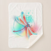 Rote Libelle im Aquarellhintergrund Sherpadecke (Vorderseite)
