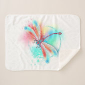 Rote Libelle im Aquarellhintergrund Sherpadecke (Vorderseite (Horizontal))