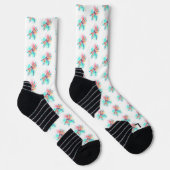 Rote Libelle im Aquarellhintergrund Socken (Rechts)