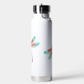 Rote Libelle im Aquarellhintergrund Trinkflasche (Links)