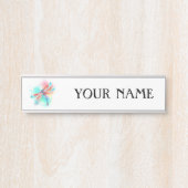 Rote Libelle im Aquarellhintergrund Türschild (Vorderseite )