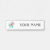 Rote Libelle im Aquarellhintergrund Türschild (Vorderseite )