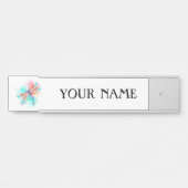 Rote Libelle im Aquarellhintergrund Türschild (Vorderseite )