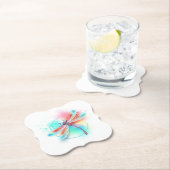 Rote Libelle im Aquarellhintergrund Untersetzer (Vor Ort)