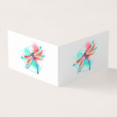 Rote Libelle im Aquarellhintergrund Visitenkarten (Vorderseite)