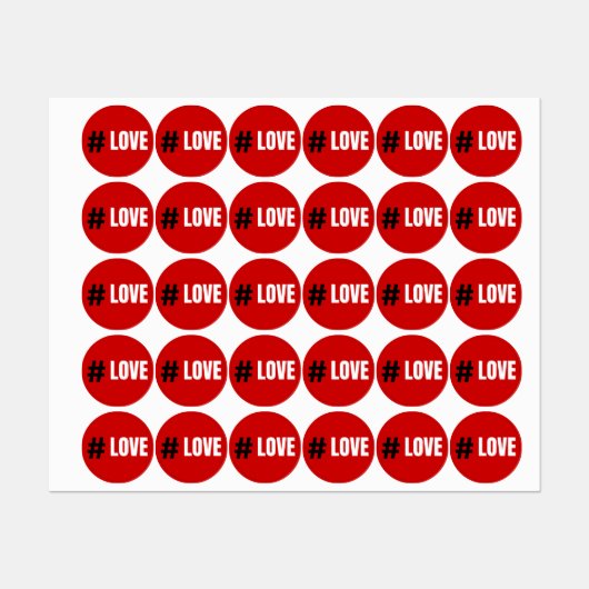 Rote Liebe 2024 Etiketten (Blatt)