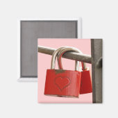 Rote Liebe auf Zaun Magnet (Vorderseite/Rückseite)