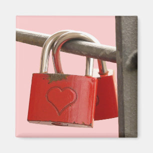 Rote Liebe auf Zaun Magnet