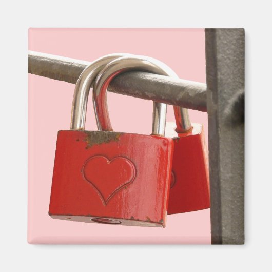 Rote Liebe auf Zaun Magnet (Vorne)