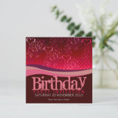 Rote Liebe Blasen Party Geburtstagsfeier Einladung (Stehend Vorderseite)