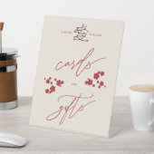 Rote Liebe Chinesisch Blüten Karten und Geschenke Sockelschild (In SItu)