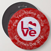 Rote LIEBE der Niederlande Personalisiert Button (Vorne & Hinten)