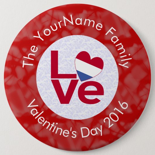 Rote LIEBE der Niederlande Personalisiert Button (Vorderseite)