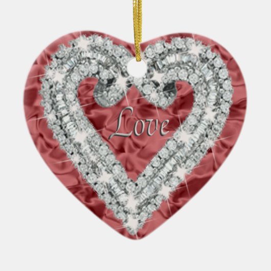 Rote Liebe Diamond Heart Ornament (Vorne)