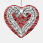 Rote Liebe Diamond Heart Ornament (Hinten)