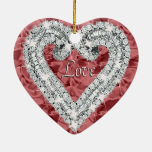 Rote Liebe Diamond Heart Ornament (Hinten)