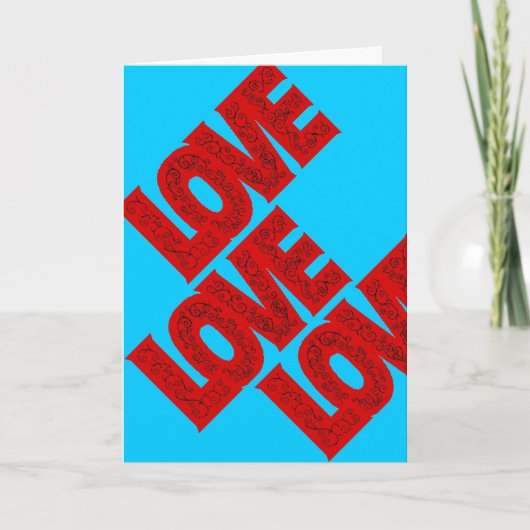 Rote Liebe, Februar, Valentinstag Feiertagskarte (Vorderseite)