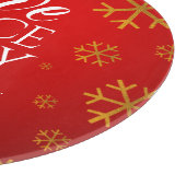 Rote Liebe, Frieden und Freude mit Schneeflocken Schneidebrett (Ecke)
