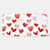Rote Liebe Herz, Aquarellmuster. Case-Mate iPhone Hülle (Rückseite (Horizontal))