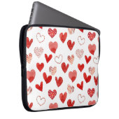 Rote Liebe Herz, Aquarellmuster. Laptopschutzhülle (Vorne Rechts)