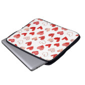 Rote Liebe Herz, Aquarellmuster. Laptopschutzhülle (Vorne Knopf)