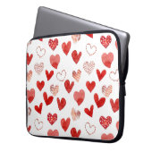 Rote Liebe Herz, Aquarellmuster. Laptopschutzhülle (Vorderseite Links)