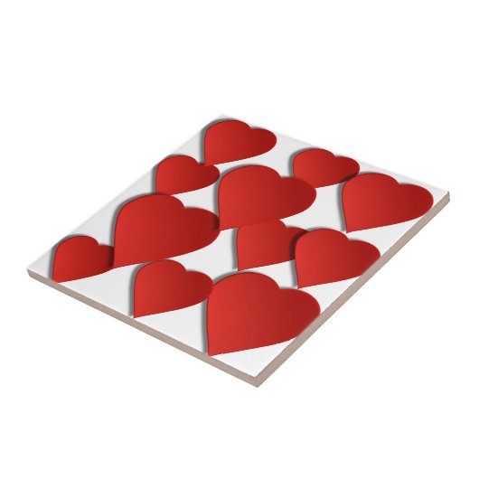 Rote Liebe Herz Fliese (Seite)