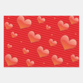 Rote Liebe Herz Geschenkpapier Set (Vorderseite)