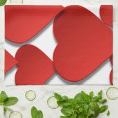 Rote Liebe Herz Geschirrtuch (Gefaltet)