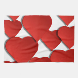 Rote Liebe Herz Geschirrtuch