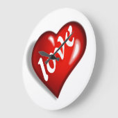 ROTE LIEBE HERZ GROßE WANDUHR (Winkel)