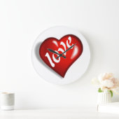 ROTE LIEBE HERZ GROßE WANDUHR (Zuhause)