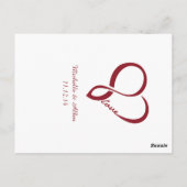 Rote Liebe Herz Hochzeit Tischnummer Cards (Rückseite)