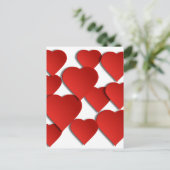 Rote Liebe Herz Postkarte (Stehend Vorderseite)