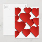 Rote Liebe Herz Postkarte (Vorne/Hinten)