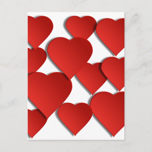 Rote Liebe Herz Postkarte (Vorderseite)