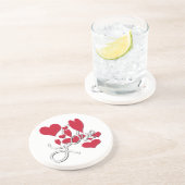 Rote Liebe Herz Sandstein Untersetzer (Seite)