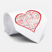 Rote Liebe-Herz-Typografie Krawatte (Gerollt)