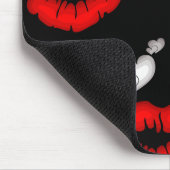 Rote Liebe Herz und Lippen Mousepad (Ecke)