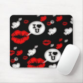 Rote Liebe Herz und Lippen Mousepad (Mit Mouse)