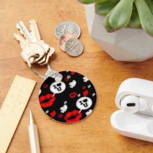 Rote Liebe Herz und Lippen Schlüsselanhänger