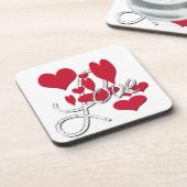 Rote Liebe Herz Untersetzer (Linke Seite)