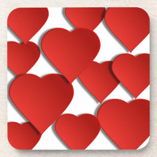 Rote Liebe Herz Untersetzer