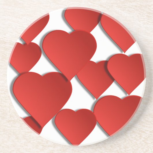 Rote Liebe Herz Untersetzer (Vorne)